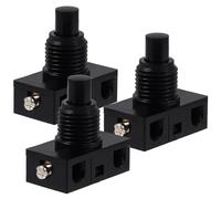 HEALEEP 3 Pieces Black Self-reset Momentary Foot Pedal Push Button Switch for Household Appliances DIY Button Replacement, Industrial Control, Suitable for Light and Timer Switch