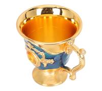 HEALEEP 30ml Blue Metal Anti-Break Liquor Cup with European Vintage Style, Practical and Elegant Small Shot Glass for Household Use