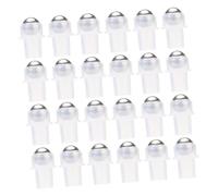 HEALEEP 30pcs Essential Oil Roller Balls Tooth Transparent PE Plastic Base Smooth Rolling Metal Replacement for Lip Oil Perfume Portable and Lightweight Bottles Go Use