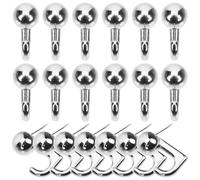 HEALEEP 30pcs Heavy Duty Metal Picture Hanging Hooks Push Pin Set for Wall Frames Corkboard Decoration with Hooks