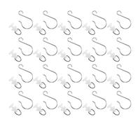 HEALEEP 30pcs Plastic Curtain Hooks Gliders Silent Smooth Roller Replacement for Shower and Drapery Curtains Easy to Install for Bathroom and Window Use