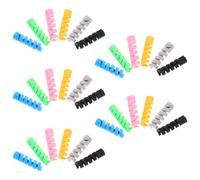 HEALEEP 30pcs Silicone Cable Protectors for Phone Charging Cords, Flexible Wire Cord Saver Set in Green, Yellow, Black, Pink, Blue, and Gray - Sturdy Cable Sleeve Protectors