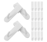 HEALEEP 35pcs White Plastic Grid Wall Hooks for Wire Shelf Hanging Clips with Burrfree Contact Surface, Versatile Use for Retail Shelves and Merchandising Store Display Accessories