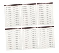 HEALEEP 3d Hair-like Eyebrow Stickers 6pcs Brown Imitation False Eyebrows Cosmetics Waterproof Makeup for Natural Tattoo Effect