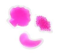 HEALEEP 3pcs Beauty Gel Pack Set for Face, Eye, and Lip Care - Rose Red Hot-cold Therapy Gel Pads for Swelling, Puffiness Relief and Skin Recovery