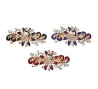 HEALEEP 3pcs Bridal Hairpins Set Crystal Rhinestones, Multi-layer Peacock Oil Drop Design Zinc Alloy Hair Clips, Wedding Hair Accessories for Women and Brides