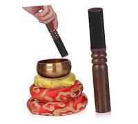 HEALEEP 3pcs Buddhist Sound Bowl Mat Cotton Pad Tibetan Bowl Mallet Meditation Yoga Cushion
