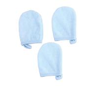 HEALEEP 3pcs Cleansing Gloves Microfiber Cleaning Remover Cleaner Washable Gentle Women Makeup Pads Facial Your Exfoliating Gloves Tag Face Cleansing Puff Powder Applicator for Face Blue