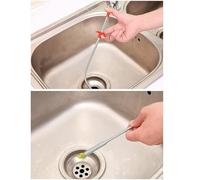 HEALEEP 3pcs Drain Cleaning Tool Set with Flexible Steel Wire Snake, Four-Claw Hair Removal Extractor for Kitchen and Bathroom Drains, 60cm White Handle, Plumbing Pipe Random Color