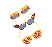 HEALEEP 3pcs Funny Glasses: Pizza Hamburger Hot Dog Sunglasses Novelty Photo Booth Props For Kids Adults Luau Summer Birthday Party Favors Costumes Accessories
