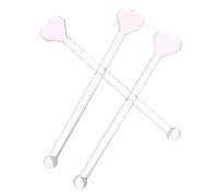 HEALEEP 3pcs Glass Cocktail Stirring Rods Mixer Swizzle Sticks for Drinks Milk Tea Juice Coffee