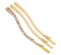 HEALEEP 3pcs Gold Crystal Rhinestone Hair Clips Set, Decorative Bling Bobby Pins for Women, Elegant Hair Jewelry Accessories Suitable for Parties and Everyday Hairstyles