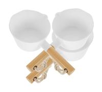 HEALEEP 3pcs Kitchen Water Ladle with Wooden Handles Long Handle Water Scoop for Efficient High Capacity Scooping Smooth Safe Finish for Cooking and Cleaning Tasks