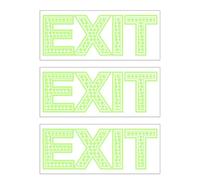 HEALEEP 3pcs Luminous Exit Sign Stickers Glow-in-The-Dark Safety Wall Decals Emergency Direction Indicators for Commercial and Home Use