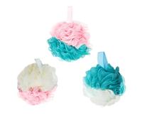 HEALEEP 3Pcs Mesh Bath Scrub Balls Shower Loofah Pouf Exfoliating Body Sponge for Men Women, Random Color, Suitable for Daily Bathing and Skin Cleansing Random Color