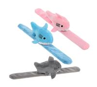 HEALEEP 3Pcs Plush Shark Slap Bracelets Cute Stuffed Animal Wrist for Party Favors School Awards Lightweight Design Grey