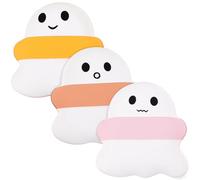 HEALEEP 3pcs Powder Puff Finger Puff Ghost Shape Facial Foundation Blending Powder Latex Cloth Material Won't Hurt Skin Not Easy to Change Color Women Outdoor Traveling Makeup Tool