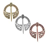 HEALEEP 3Pcs Retro Alloy Brooches for Clothing Decoration Vintage Style Breast Pins Antique Silver Bronze and Copper Accessories for Sweaters Dresses and Scarves