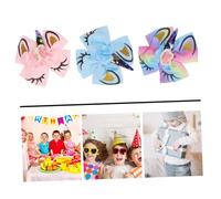 HEALEEP 3pcs Sequin Unicorn Hair Clip Girls Glitter Bow Clips Hair Accessories for Dress up