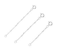 HEALEEP 3PCS Silver Chain Accessory Bracelet Necklace Extender for DIY Jewelry Projects Includes Lengths for