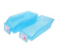 HEALEEP 3pcs Stackable Tablet Storage Box with Blue Plastic Bins for Medicine Organization and Hygiene, for and Household Environment, Compact Medication Storage Solution