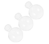 HEALEEP 3pcs Transparent Glass Hanging Planter Elegant Hydroponic Flower Vase for Home Office Decoration Minimalist Glass Terrarium for Plant Arrangements and Floral Displays