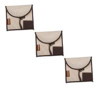HEALEEP 3pcs Vintage PU Tea Cake Storage Bag Retro Tea Leaf Holder High End Design for Storing Wrapping and Practical