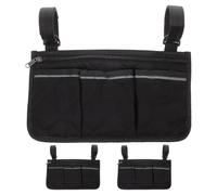 HEALEEP 3pcs Wheelchair Storage Bag for Armrest Multi-Pockets Hanging Pouch Organizer Reflective Strip for Seniors Folding Wheelchairs and Daily Use