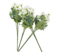 HEALEEP 4 Pcs Faux Daisy Flower Bouquets Artificial White Daisy Branches Realistic Simulation Flowers for Indoor Home Décor and Wedding Arrangements