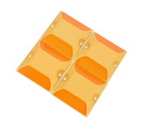 HEALEEP 4 Pcs Reflective Pavement Markers Raised Abs Road Studs High Visibility Reflectors Daytime and Night Safety Driveway Markers for Highways and Streets