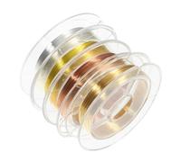 HEALEEP 4 Rolls Fine Copper Wire Nail Art Lines Ultra Thin Metallic Nail Decor in Gold Silver Rose Gold for DIY and Odor