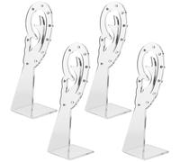 HEALEEP 4Pcs Acrylic Earring Display Stand Jewelry Holder Rack with Transparent Desktop Organizer for Earrings and Ear Studs Showcase