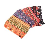 HEALEEP 4pcs African Headbands for Women Wide Elastic Sweat-resistant Knotted Hair Bands with Vintage Printed Pattern Comfortable Non-slip Stretchy Yoga Workout Accessories