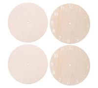 HEALEEP 4pcs Blank Wooden Clock Faces for Crafts and Gifting, Round Beige Wood Dial with Natural Texture, Sturdy Material for Craft Clock Dial Decorations