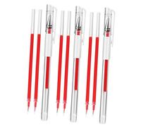 HEALEEP 4pcs Eyebrow Mapping Pens Red Tattooing Pen Set with 8 Replacement Tips for Microblading and Cosmetic Tattooing