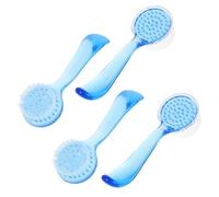 HEALEEP 4PCS Face Cleaning Brush Deep Pore Scrub Exfoliating Brush for Wet Dry Use Gentle Spa Quality Bristles Shrink Pores Remove Makeup for Men Women
