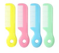 HEALEEP 4pcs Hair Comb Set for Newborns round Teeth, Abs Material, Detangle Hair and Remove Knots, Suitable for Shower and Registry, Assorted Colours for Boys