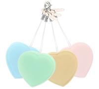 HEALEEP 4pcs Heart-Shaped Lens Cleaning Wipes for Glasses and Sunglasses, Silicone Material Dust and Fingerprint Removal, Portable Screen Cleaner Fits in Purse Or Backpack Random Color