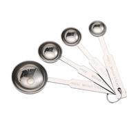 HEALEEP 4pcs Measuring Spoon Stainless Steel Baking Measuring Spoon with Scale Accurate Measurements Comfortable to Use Silver Kitchen Tool for Mixing and Nursing