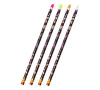 HEALEEP 4pcs Nail Art Dotting Pens Self-adhesive Rhinestone Picker Tools for Manicure DIY Nail Design with Comfortable Grip in Yellow White Rose Red and Fluorescent Green
