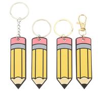 HEALEEP 4pcs Pencil Shaped Keyrings Made of Wood with Eye-catching Design and Fine Workmanship, Keychains to Decorate Keys for Special Occasions and Everyday Use