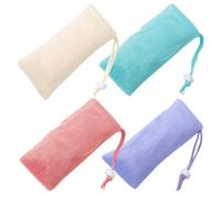 HEALEEP 4pcs Portable Soap Bags Mesh Pouches for Facial Soap with Convenient Hanging Pe Material Multifunctional Foaming Nets for Travel and Outdoor Use