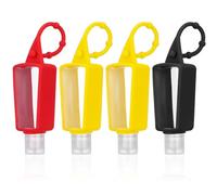 HEALEEP 4pcs Silicone Filling Bottles Portable Liquid Containers Plastic Bottles for Toiletries Hand Washing Silicone Sleeve for Travel Containers Pump Dispenser Random Color