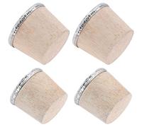 HEALEEP 4pcs Soft Cork Bottle Plugs Set for Kettle Stopper with Thread Design Wooden Hot Water Bottle Stoppers Suitable for Household Hot Jug Large Small