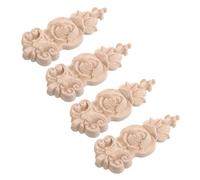HEALEEP 4pcs Solid Wood Carved Corner Onlays Unpainted Applique Decals for Furniture Cabinet Door DIY European Style Home Decor with Intricate Artistic Details