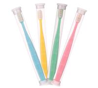 HEALEEP 4pcs Teeth Cleaning Toothbrush Micro-Nano Toothbrushes Oral Care Tools with Extra Bristles and Rubber Back Head Ergonomic Handle for Gingival Receding and Braces Care Random Style