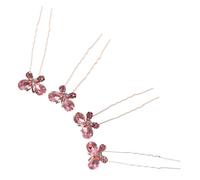 HEALEEP 4pcs U Shaped Rhinestone Butterfly Hair Stick Elegant Hair Accessories for Women for Weddings Parties Daily Wear