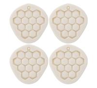 HEALEEP 4pcs White Silicone Honeycomb Fondant Mold Set for Baking and Crafts, Heat Resistant with Modern Geometric Design, Versatile DIY Applications for Cake Decoration and Chocolate