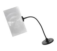 HEALEEP 4X Large Fresnel Lens Reading Magnifying Glass White LED Light, Flexible Gooseneck Desktop Magnifier Stand, Black Magnifying Glass for Close Work, Craft, and Embroidery