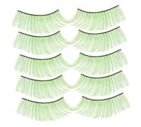 HEALEEP 5 Pairs Long Fake Eyelashes Handmade False Lashes for Chic Eye Makeup Comfortable to Wear Eye Catching Design for Halloween and Stage Performances